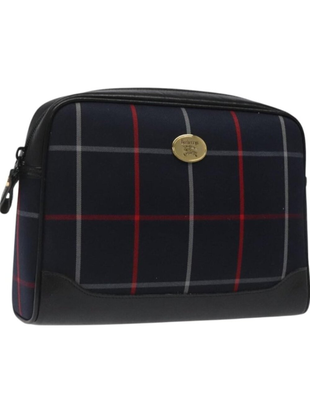 Burberrys Nova Check Clutch Bag Canvas Navy